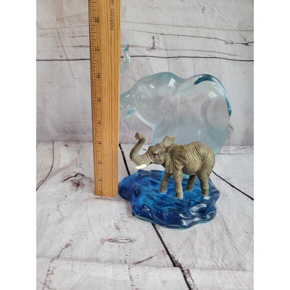 Clearly Elephant/Water Pool Reflection Westland#2638 Giftware Clear Blue Resin - Picture 4 of 11